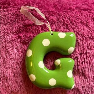 Source Unknown Green Polka Dot Hanging Ornament